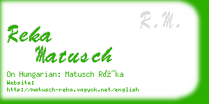 reka matusch business card